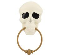 WOHPNLE Halloween Skull Doorbell Scary Door Knocker, Skull Head Doorbell with Lighted Eyes And Scary Sound, Battery Powered PVC Halloween Doorbell for Porch, Party And Haunted Decor