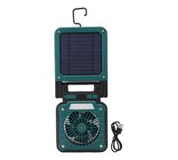 WOHPNLE la da campeggio a energia solare, ventilatore portatile ricaricabile con la da tavolo portatile regolabile a 3 velocità con a LED leggero per tenda, picnic, spiaggia,