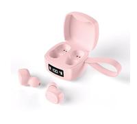 WOHPNLE Noise Cancelling Wireless Bluetooth Earbuds, Crisp Sound Headphones Long Battery Ear Phones Secure Fit Ear Buds Easy Control Head Sets for Daily Sports (Pink)