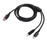 WOHPNLE Printer Data Cable, 1.8m 24v Power USB Printer Cable in Pvc Material, Power Din Male Cord for Printer and Warehouse Inventory Management