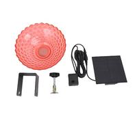 Wohpnle Solar Bird Bath, ponte bagni per uccelli con pentola a pinna regolabile Monte Gubbler per uccelli in metallo per arredamento da giardino da giardino (Rosso)