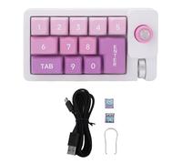 WOHPNLE Tastierino numerico meccanico cablato, tastierino numerico sostituibile a caldo di tipo C con retroilluminazione a LED 12 RGB, tastiera numerica per laptop, lavoro, giochi per PC (viola)