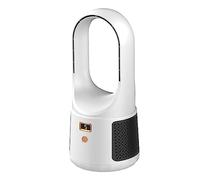 WOHPNLE Ventilatore a torre, ventola senza lama a 6 velocità, carica USB, ventilatori da pavimento a basso rumore con display LED intelligente per tutta la camera da letto, ufficio (White)