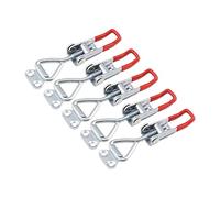 Woideklu 5 Pezzi Toggle Clamp in Chiusura Rapida Regolabile Morsetto Orizzontale Push Pull Manico Antiscivolo in Gomma Funzione Anti Ruggine Ad, senza buco della serratura