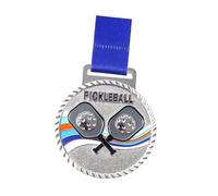 Woideklu Award Medal in Lega di Zinco con Lanyard Pratico Trofeo Riconoscimento per Performance Sportive Decorazione Premio Partecipazione Adatto per Regalo Ba, Argenteo