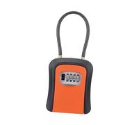 Woideklu Cassetta di per Chiavi, Impermeabile, con Cavo in Acciaio E Grillo, Portatile, con Combinazione a 4 Cifre, per Casa, Multiuso, Arancia