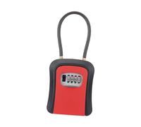 Woideklu Cassetta di per Chiavi, Impermeabile, con Cavo in Acciaio E Grillo, Portatile, con Combinazione a 4 Cifre, per Casa, Multiuso, Rosso