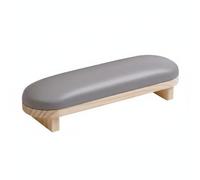 Woideklu Cuscino per Manicure Poggiabraccio Supporto Bracciolo Ergonomico Base in Legno Rivestimento in Pelle Pu Impermeabile Schiuma Memory Stabilità E, Grigio, SetPoggiapolsiLegno