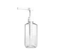 Woideklu Dispenser Sciroppo Bottiglia Dosatore Contenitore Pompa Segnato Graduato Vaso Trasparente Bocca Larga in Plastica per Sciroppi E con Flusso, 30cc + Bottiglia Da 1200ml