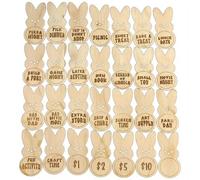 Woideklu Gettoni Coniglio di Legno per Uova di Pasqua Premio Educativo Regalo per Bambini Ricompensa Scolastica Familiare Decorazione Tradizionale