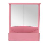 Woideklu Makeup Mirror Da Appoggio con Specchio Cosmetico a Immagine Non Invertita Supporto Antiscivolo E Superficie Liscia Adatto per Donne E Ra, ROSA