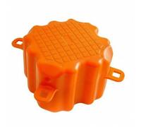 Woideklu Molo Galleggiante Modulo Galleggiante Cubo Piattaforma Pontile in HDPE con Curva Laterale Antiscivolo Linguette con Foro Assemblaggio Rapido Stabilità, Arancione