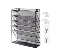 Woideklu Porta Documenti Metallo con Vasche Oblique Organizzatore Parete Multilivello Supporto File Verticale Salvaspazio Portariviste Mesh Metallico Casa, Stile a