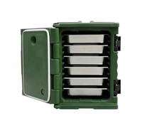Woideklu Portavivande Isotermico Armadio Termico Contenitore Isolato Mobile Professionale con Vassoi in Acciaio Inossidabile Sigillo Ermetico Doppia, Array, Verde