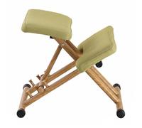 Woideklu Sedia Ergonomica per Bambini Sgabello Posturale Sedia Ginocchiera Sedia Correttiva con Supporto Regolabile a 3 Altezze Telaio in Legno E Rivestimento, Verde, Senza Schienale