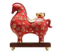 Woideklu Statuetta con Base in Legno Compatto | Stile Cinese, Statuetta Base in Legno, Tradizionale, Ornamento a Forma di, per Ufficio, Vetrina, Rosso, Testa in Giù
