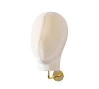 Woideklu Testa di Manichino, Espositore per Cappelli E Parrucche, Supporto per Cuffie Realizzato in Tessuto, Schiuma E Metallo, per Montaggio a Parete, Velluto Beige