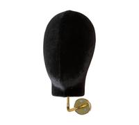 Woideklu Testa di Manichino, Espositore per Cappelli E Parrucche, Supporto per Cuffie Realizzato in Tessuto, Schiuma E Metallo, per Montaggio a Parete, Velluto Nero