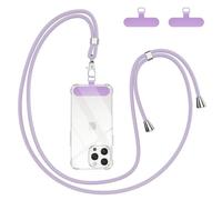 Woijrly Cordino per Cellulare Universale con 2 Patch, Tracolla da Collo Nylon Collana Regolabile e Rimovibile, Catena per Maggior Parte Smartphone, Corda per iPhone Samsung Google Xiaomi, Viola