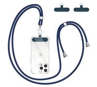 Woijrly Cordino per Cellulare Universale con 2 Patch, Tracolla da Collo Nylon Collana Regolabile e Rimovibile, Catena per Maggior Parte Smartphone, Corda per iPhone Samsung Xiaomi, Blu Zaffiro