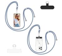 Woijrly Cordino per Cellulare Universale con 2 Patch, Tracolla da Collo Nylon Collana Regolabile e Rimovibile, Catena per Maggior Parte Smartphone, Corda per iPhone Samsung Google Xiaomi, Grigio Latte