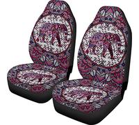 Woisttop Africano tribale etnico elefante anteriore sedili auto copertura 2 pezzi cuscino elasticizzato camion secchio Protector Fit veicolo Suv Van accessori interni
