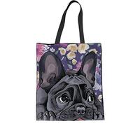Woisttop, borsa per la spesa con bulldog francese, borsa per la spesa da donna e ragazza, borsa riutilizzabile
