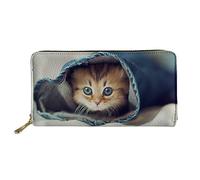 Woisttop Carino Gattino Donna Portafoglio Portamonete Porta Carte di Credito PU Leather Pouch per Regalo, Grazioso gattino., Taglia unica, Moderno