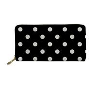 Woisttop Pochette in pelle bianca a pois per ragazze adolescenti donne viaggio porta carte di telefono organizzatore portamonete regalo