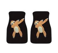 Woisttop - Simpatico tappetino decorativo per auto con bradipo, set di 2 pezzi, solo per sedili anteriori, retro in gomma resistente, modello universale, accessori per interni SUV
