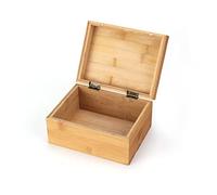 Woiworco Piccola scatola in legno di bambù con coperchio incernierato, 17 x 13 x 7,9 cm, scatola in legno naturale per artigianato, arte e hobby fai da te, scatola decorativa e per la casa scatola dei