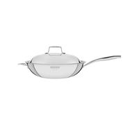 Tramontina Wok in acciaio inox a 3 strati, diametro interno/esterno 32 cm, capacità 5,2 litri