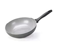 MONETA Wok Padella Antiaderente Induzione in Alluminio ø 28 cm colore Grigio Melodia Finegres