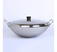 Wok commerciale con coperchio in acciaio inox spesso 40 cm, antiaderente, non magnetico, distribuzione uniforme del calore, ideale per hotel, ristoranti e mense, meno fumo oleoso