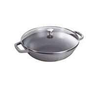 Specialities Wok con coperchio in vetro rotondo - 30 cm, grigio grafite