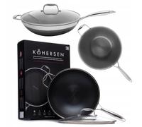 WOK CON COPERCHIO KOHERSEN BLACK CUBE 32CM 5.1L RIVESTIMENTO ANTIADERENTE