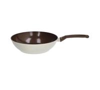 Wok con Manico 28 cm in Alluminio Beige-Marrone - Linea Sintonia