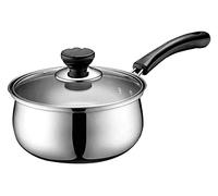 Wok Cookery Pentola per Latte in Acciaio Inossidabile Pentola con Coperchio in Vetro Pentola per zuppa Padella Antiaderente Pentola bollente Maniglia antiscottatura Padella Pentola per Salse