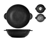 Wok H&H antiaderente pietra 2 manici Cm 32