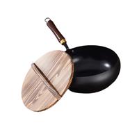 Wok in ferro con coperchio, padella per induzione elettrica, per soffriggere