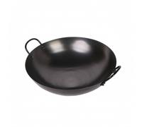 Wok In Ferro Non Rivestito Con Coperchio E Manici Ad Anello, 40 Cm