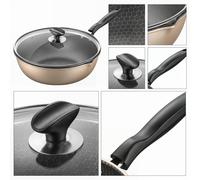 Wok in Ghisa 28CM con Texture Interna Antiscivolo per un Migliore Controllo del