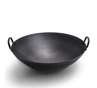 Wok in ghisa, 61 cm, ad alta capacità, con 2 orecchie, per una cottura versatile, ideale per friggere, soffriggere e molto altro ancora