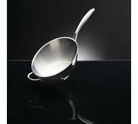 wok inox 30 cm con manico