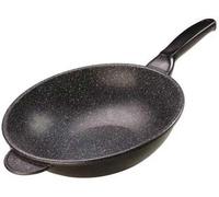 Risoli 0380GR/30HS0, Padella wok antiaderente in granito, Nero, 30 cm