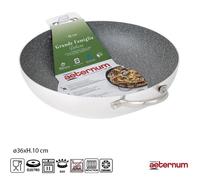 WOK TEGAME ALTO LINEA DELUXE DIAM. CM 36 ALLUMINIO SATINATO INTERNO ANTIADERENTE