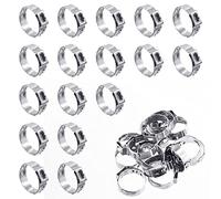 Wokape 50Pcs 17.8-21mm Singolo Ear Hose Morsetti, acciaio inossidabile 304 PEX Pinch Morsetti Cinch Anelli Strumento di crimpatura Stepless Fascetta per il fissaggio di tubi e automobilistici