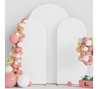 Wokceer Set di 3 coperture per archi nuziali da 2,7 m, 1,8 m, 1,8 m, in spandex, copertura rotonda per archi di Chiara, per feste di compleanno, cerimonie, banchetti, decorazione bianca