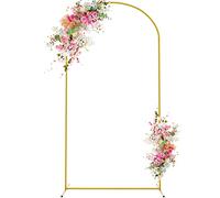 Wokceer Supporto per arco di nozze, sfondo quadrato in metallo nero da 2m, per cabina fotografica, per interni ed esterni, festa di compleanno, decorazione floreale per giardino