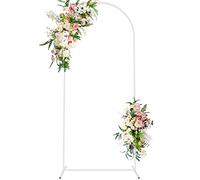 Wokceer Supporto per sfondo ad arco per matrimonio, 1,8 m, quadrato, in metallo bianco, per cerimonie di nozze, cabina fotografica,decorazione floreale per